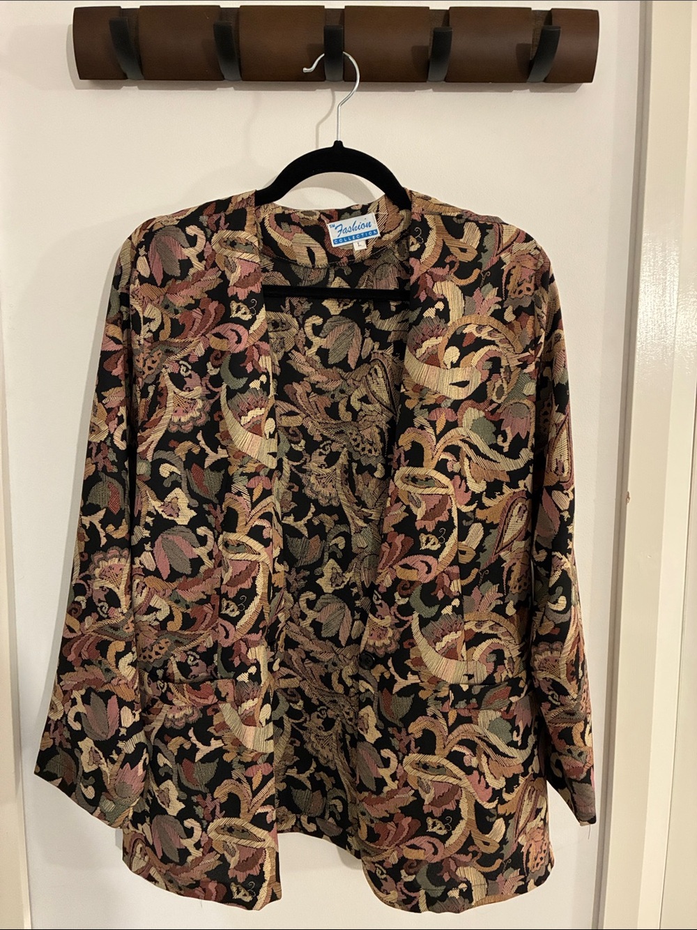 Vintage-Inspired Open Front Jacket in Multi Floral -